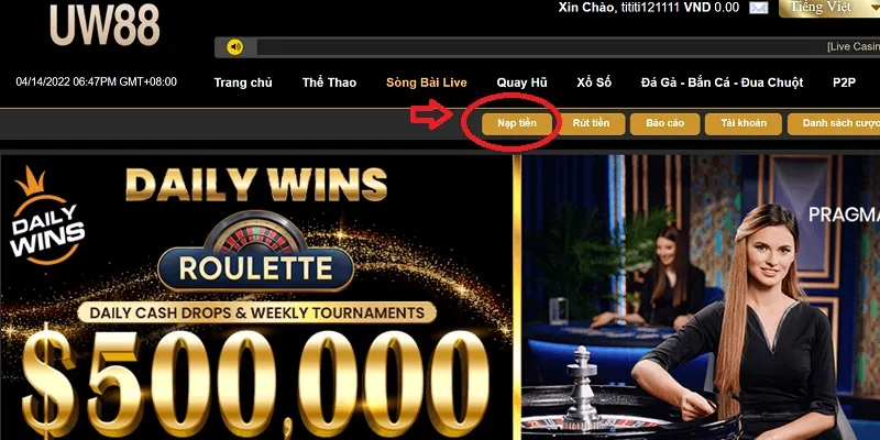 Nạp tiền UW88 với hướng dẫn từ A-Z nhanh chóng và tiện lợi